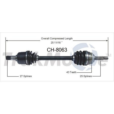 Surtrack Axle Cv Axle Shaft, Ch-8063 CH-8063